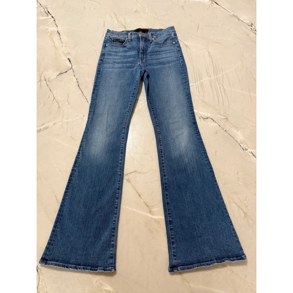Veronica Beard Beverly Skinny Flare High Rise Jeans Blue Denim Medium Wash 28x33